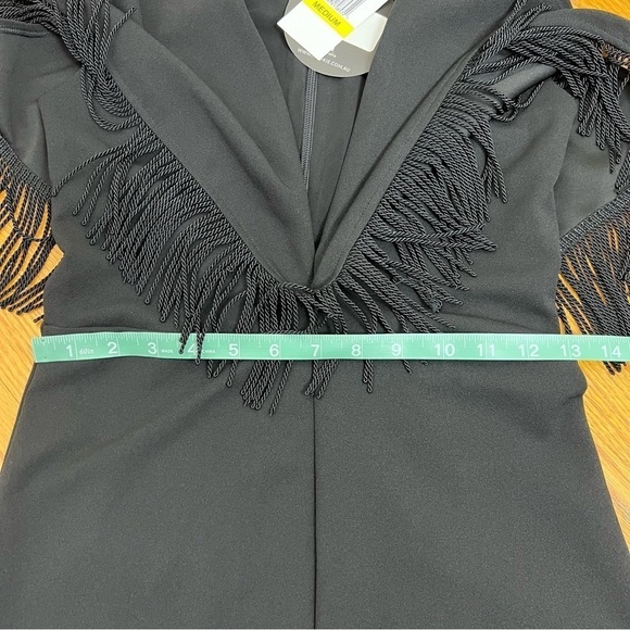 Nookie Womens Iris Black Fringe Skinny Leg Evening Jumpsuit NWT - Picture 8 of 14